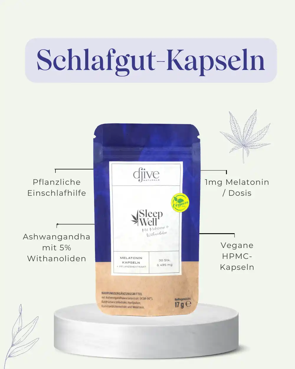 Infografik Vorteile SLEEP WELL Melatoninkapseln
